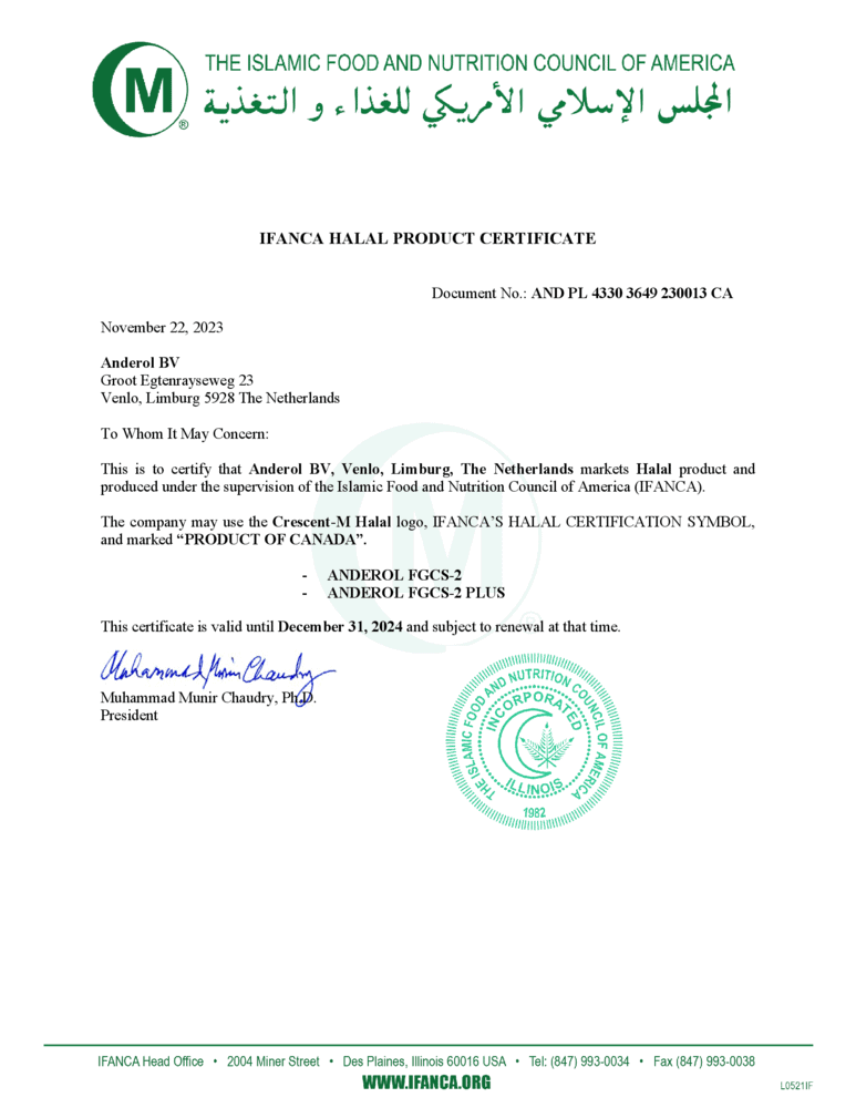 Anderol certification